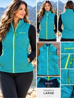 Patagonia Women’s large Teal Insulated Vest -
